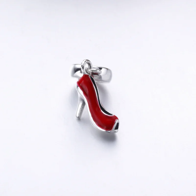 (image for) PANDORA Red Stiletto, Red Enamel Dangle Charm - 792154EN09 - View 3