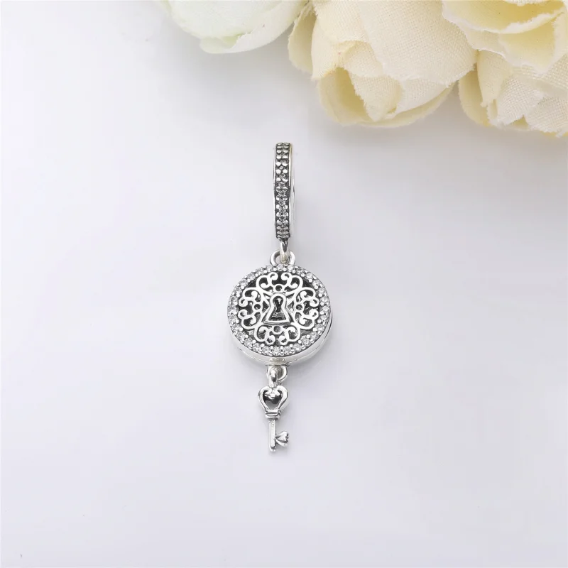 (image for) PANDORA Regal Love Key Dangle Charm, Clear CZ - 797660CZ - View 2