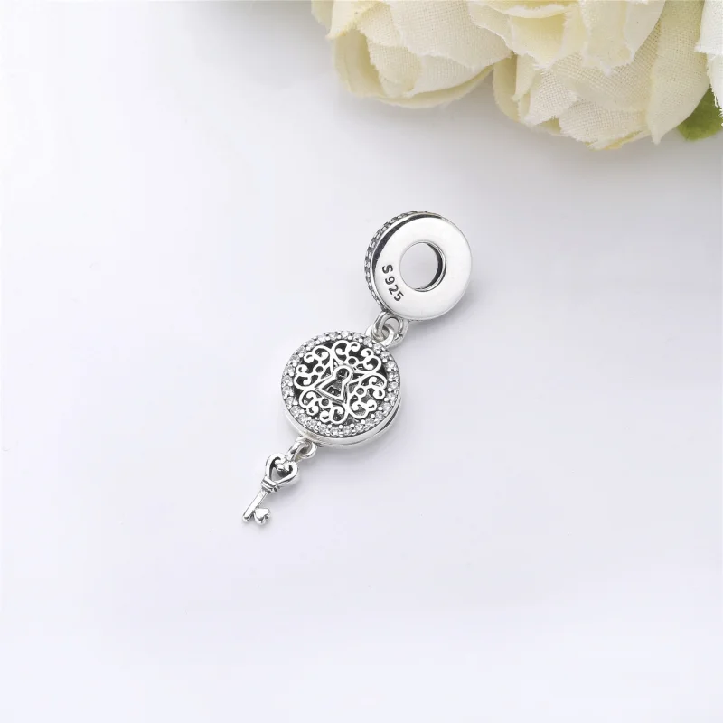 (image for) PANDORA Regal Love Key Dangle Charm, Clear CZ - 797660CZ - View 3