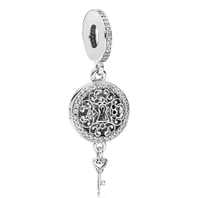 PANDORA Regal Love Key Dangle Charm, Clear CZ - 797660CZ