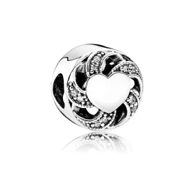 PANDORA Ribbon Heart Charm - 791976CZ