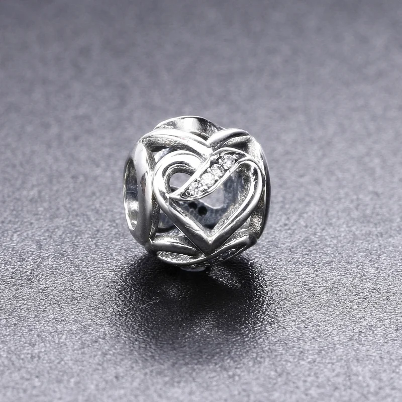 (image for) PANDORA Ribbons of Love Charm, Clear CZ - 792046CZ - View 2