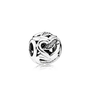 (image for) PANDORA Ribbons of Love Charm, Clear CZ - 792046CZ