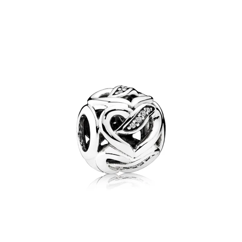 (image for) PANDORA Ribbons of Love Charm, Clear CZ - 792046CZ - Product Image