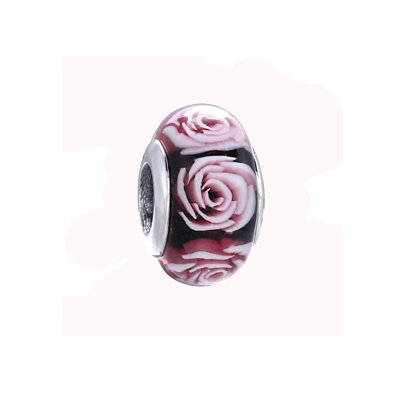 (image for) PANDORA Rose Flower Glass Murano Charm - PL00031-1 - Product Image