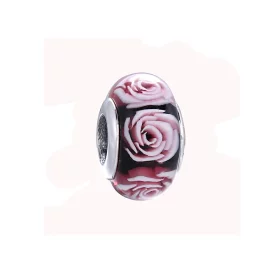 PANDORA Rose Flower Glass Murano Charm - PL00031-1 PANDORA Rose Flower Glass Murano Charm - PL00031-1