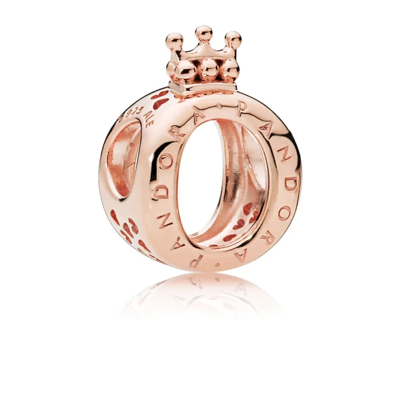 (image for) PANDORA Rose Gold "O" Crown Charm - 787401 - Product Image