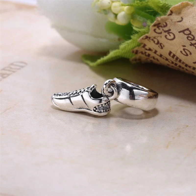 (image for) PANDORA Running Shoe with Clear CZ Dangle - 792063CZ - View 2