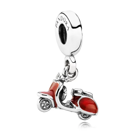PANDORA Scooter Dangle, red enamel clear cz - 791140EN42