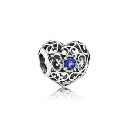 PANDORA September Signature Heart Birthstone Charm - 791784SSA