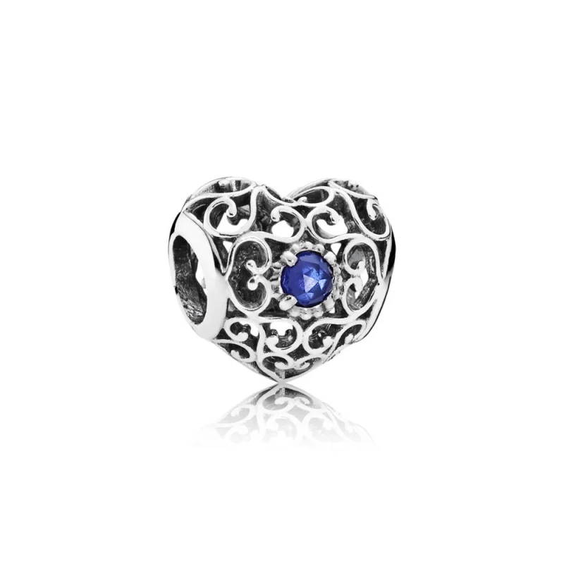(image for) PANDORA September Signature Heart Birthstone Charm - 791784SSA - Product Image
