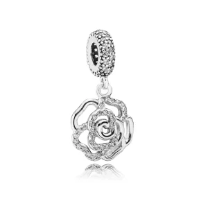 (image for) PANDORA Shimmering Rose Openwork Pendant Charm - 791526CZ