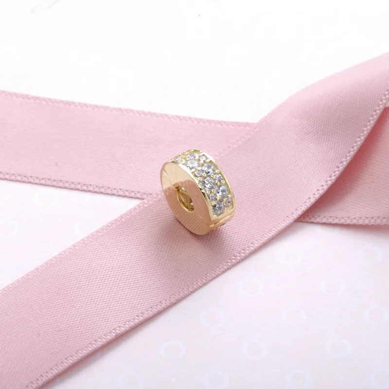 (image for) PANDORA Shining Elegance Clip, 14K Gold Clear CZ - 750842CZ - View 2