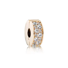 PANDORA Shining Elegance Clip, 14K Gold Clear CZ - 750842CZ
