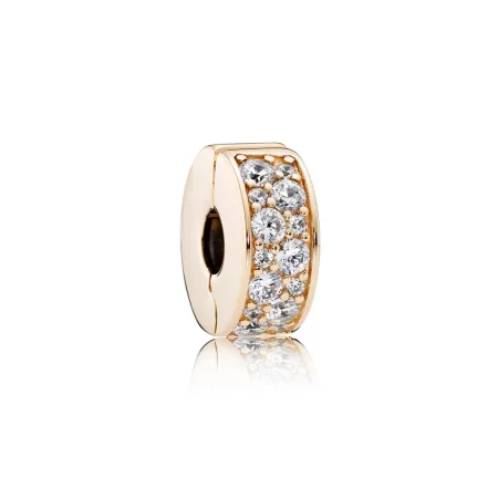 PANDORA Shining Elegance Clip, 14K Gold Clear CZ - 750842CZ