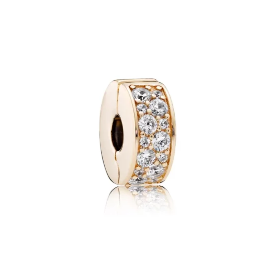 PANDORA Shining Elegance Clip, 14K Gold Clear CZ - 750842CZ