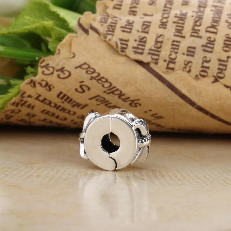 (image for) PANDORA Shiny Bow Clip, Clear CZ - 797304CZ - View 3