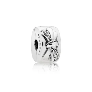 (image for) PANDORA Shiny Bow Clip, Clear CZ - 797304CZ