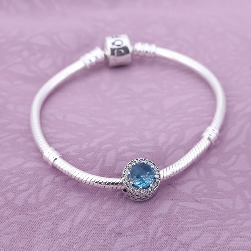 (image for) PANDORA Sky Blue Radiant Hearts Charm - 791725NBS - View 2