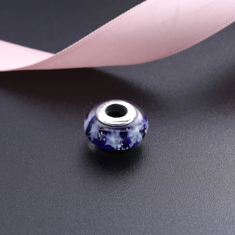 (image for) PANDORA Snowflake Glass Murano Charm - PL00046-1 - View 3