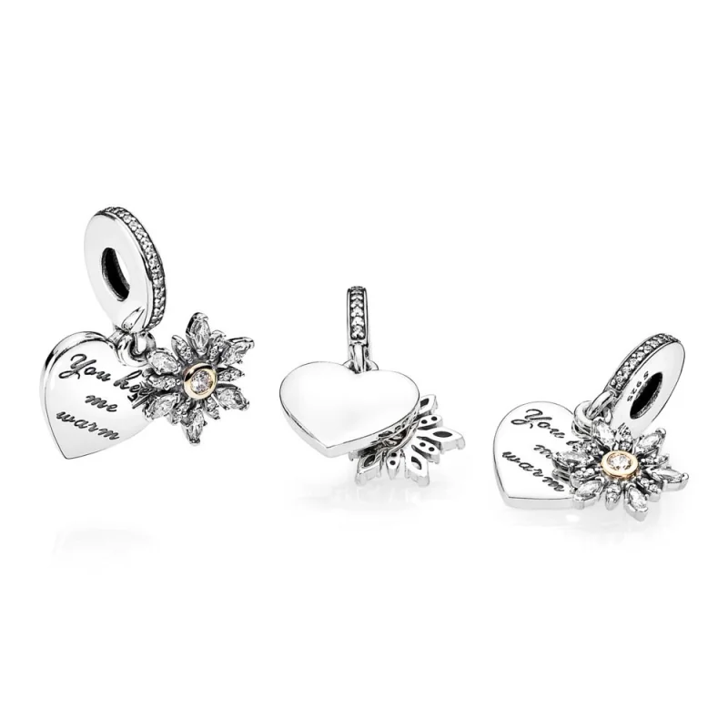 (image for) PANDORA Snowflake Heart Pendant Charm - 792012CZ - View 4