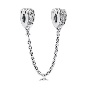 PANDORA Sparkling Arcs of Love Safety Chain, Clear CZ - 797138CZ PANDORA Sparkling Arcs of Love Safety Chain, Clear CZ - 797138CZ