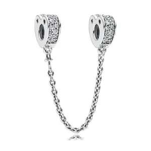 (image for) PANDORA Sparkling Arcs of Love Safety Chain, Clear CZ - 797138CZ