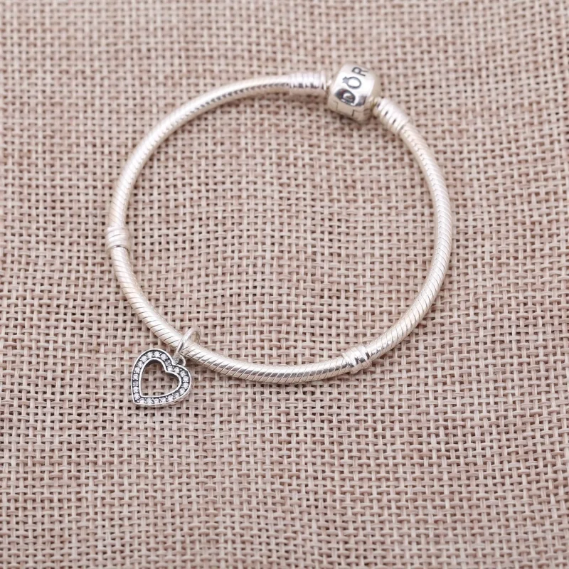 (image for) PANDORA Sparkling Heart Pendant Charm - 791304CZ - View 2