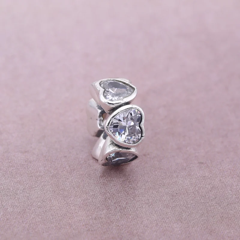 (image for) PANDORA Sparkling Heart Spacer - 791252CZ - View 2
