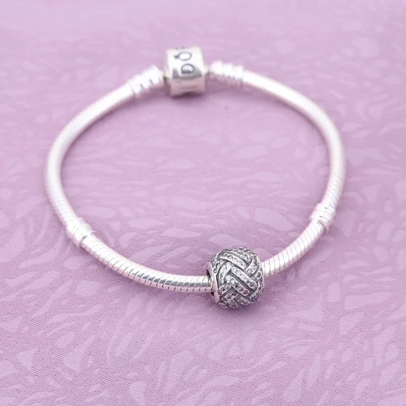 (image for) PANDORA Sparkling Love Knot Charm - 791537CZ - View 2