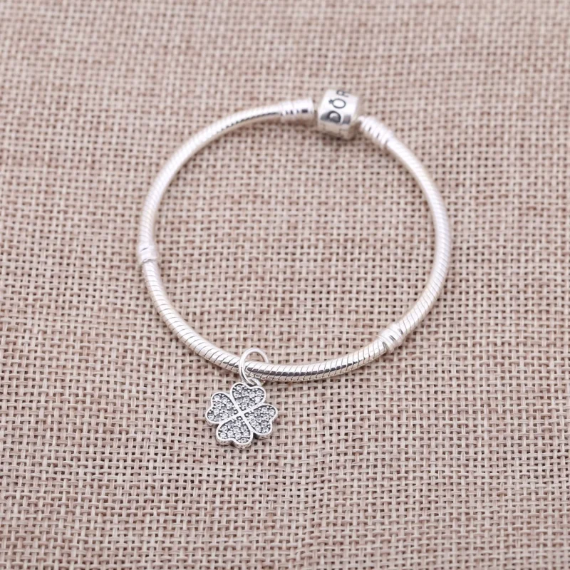 (image for) PANDORA Sparkling Lucky Clover Pendant Charm - 791309CZ - View 2