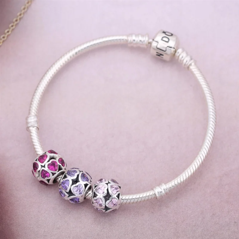 (image for) PANDORA Sparkling Openwork Heart Charm - 791250CZS - View 2