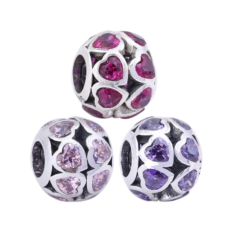 (image for) PANDORA Sparkling Openwork Heart Charm - 791250CZS - View 6