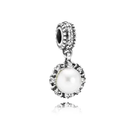 PANDORA Sparkling Pearl Pendant Charm - 791385P