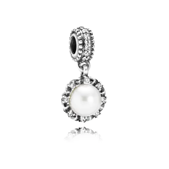 PANDORA Sparkling Pearl Pendant Charm - 791385P