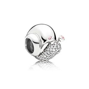 (image for) PANDORA Sparkling Snail Charm, Clear & Orchid CZ - 797063CZ