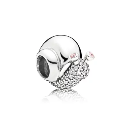 PANDORA Sparkling Snail Charm, Clear & Orchid CZ - 797063CZ PANDORA Sparkling Snail Charm, Clear & Orchid CZ - 797063CZ