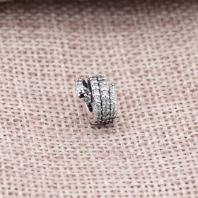 PANDORA Sparkling Snake, Clear Cz & Black Crystal Charm - 791539cz PANDORA Sparkling Snake, Clear Cz & Black Crystal Charm - 791539cz