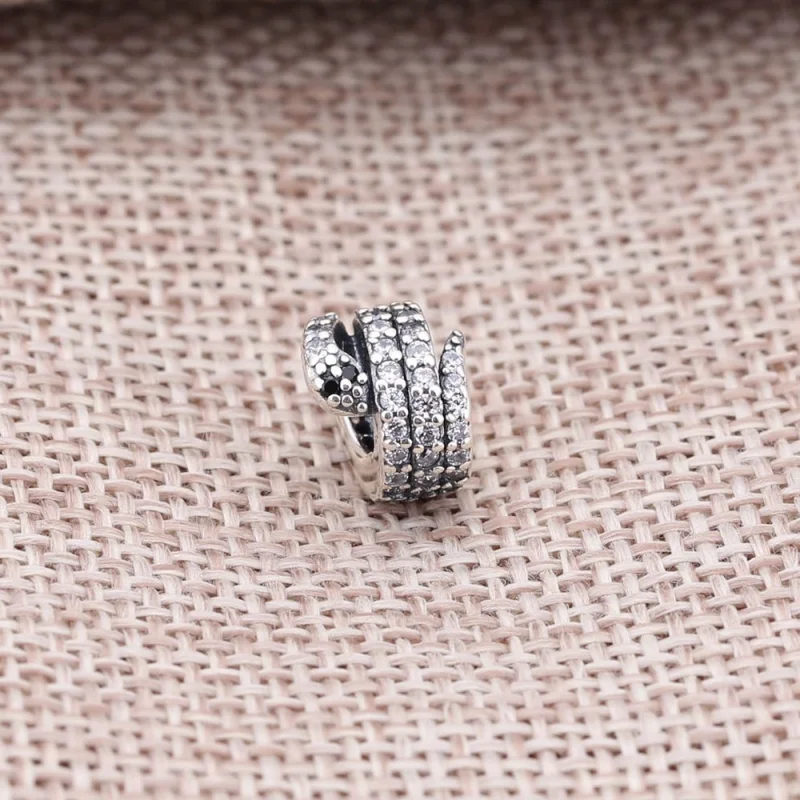 (image for) PANDORA Sparkling Snake, Clear Cz & Black Crystal Charm - 791539cz - View 2