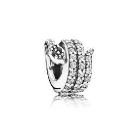 PANDORA Sparkling Snake, Clear Cz & Black Crystal Charm - 791539cz PANDORA Sparkling Snake, Clear Cz & Black Crystal Charm - 791539cz