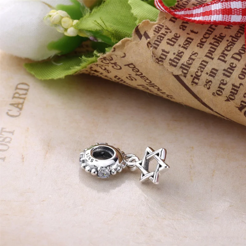 (image for) PANDORA Star of David Dangle, Clear CZ - 791167CZ - View 2