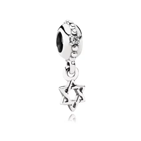 PANDORA Star of David Dangle, Clear CZ - 791167CZ