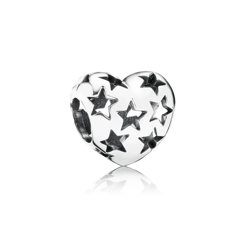 (image for) PANDORA Starry Heart Openwork Charm - 791393 - Product Image