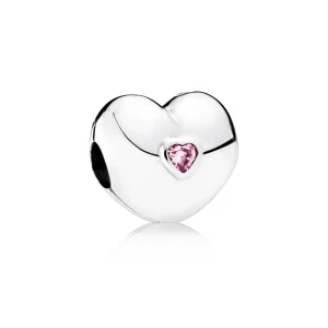 (image for) PANDORA Steady Heart Clip, Pink CZ - 791981PCZ