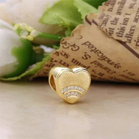 PANDORA Sunshine Heart Charm, PANDORA Shine™ & Clear CZ - PX00330-1