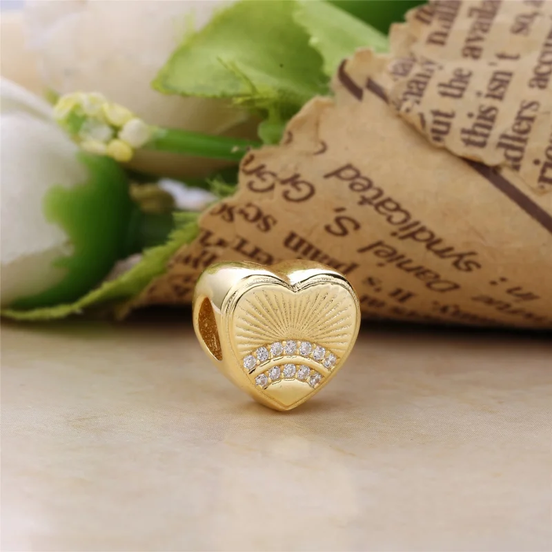 (image for) PANDORA Sunshine Heart Charm, PANDORA Shine™ & Clear CZ - PX00330-1 - View 2