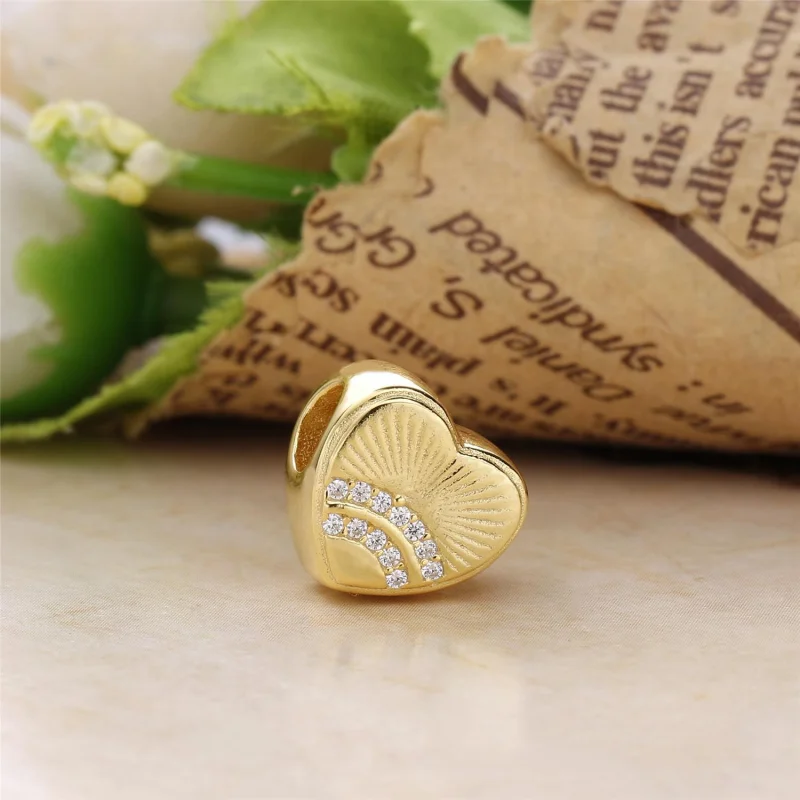 (image for) PANDORA Sunshine Heart Charm, PANDORA Shine™ & Clear CZ - PX00330-1 - View 3