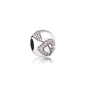 (image for) PANDORA Surrounded By Love Charm, Pink CZ - 791196PCZ