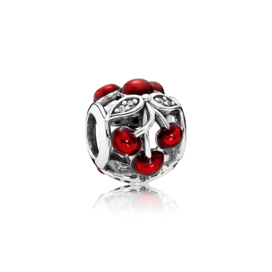 PANDORA Sweet Cherries, Glossy Red Enamel & Clear Cz Charm - 791900EN73