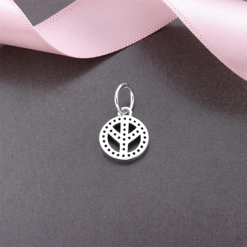 (image for) PANDORA Symbol of Peace, Clear Cz Pendant Charm - 791308CZ - View 3